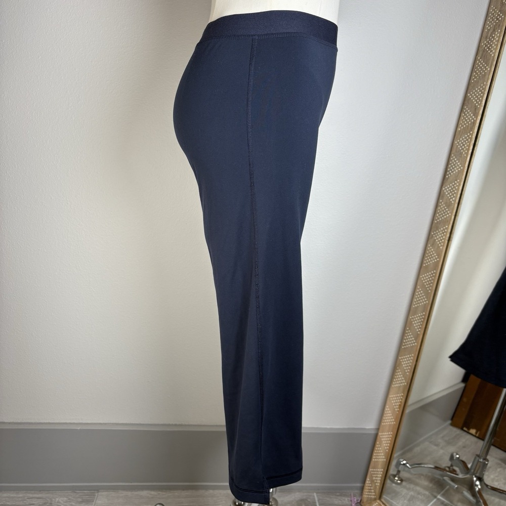Adidas Women M Navy Blue Capri Pants Athleisure Sporty Polyester Spandex y2K - Picture 3 of 15